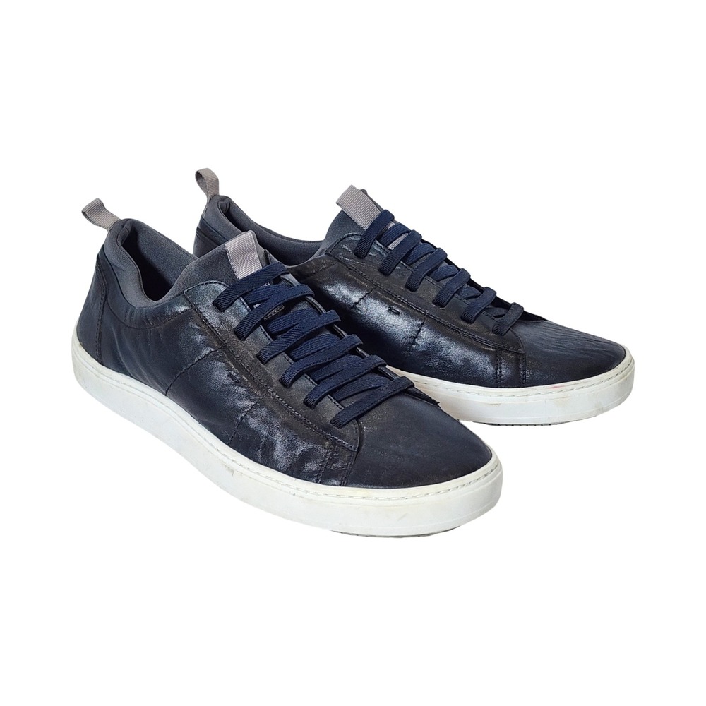 Martin Dingman Cameron Navy Blue Leather Slip On Sneakers Mens 9.5M 740250M